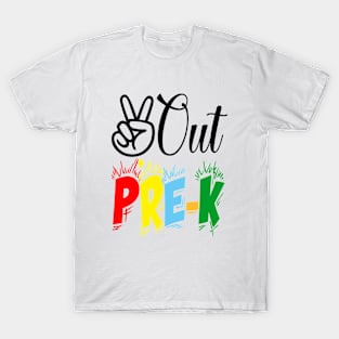 Peace Out Pre-K Last Day of School Summer Beach T-Shirt